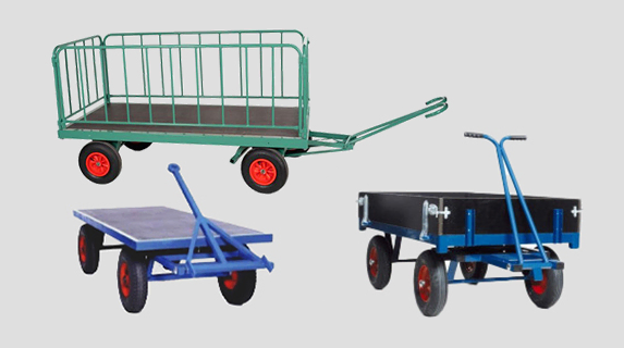 Diverse transportkarren en -wagens