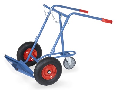 Flessenwagen 2x 40/50 Liter met steunwiel massief
