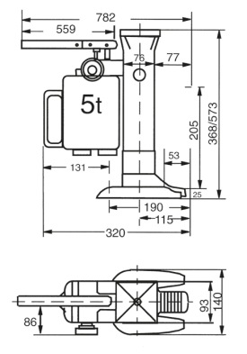 Hydraulische machineheffer 5 Ton