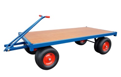 wagen met dubbele wielen voor gebruik op platte daken en zachte ondergronden