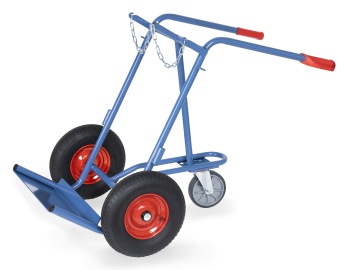 Flessenwagen 2x 40/50 Liter met steunwiel massief