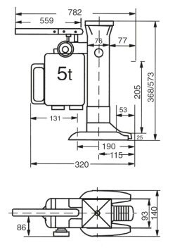 Hydraulische machineheffer 5 Ton